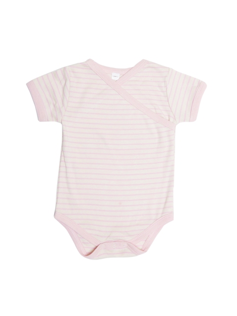 

Nino Bambino Infant Cream & Mauve Pure Cotton Horizontal Striped Bodysuit