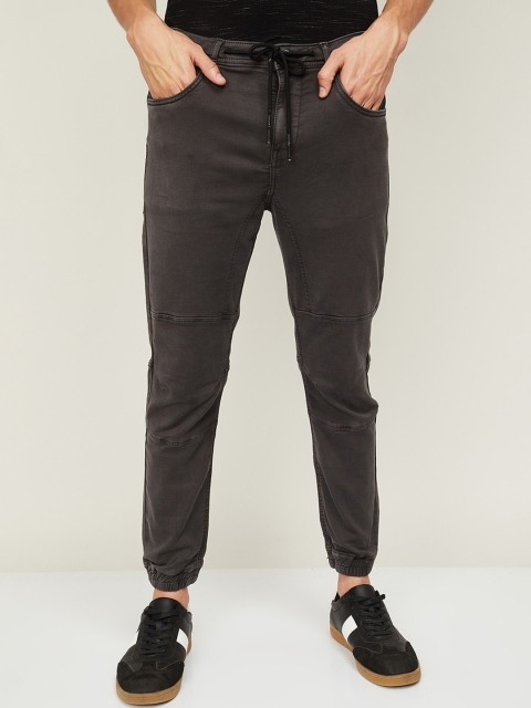 

Forca Men Grey Solid Clean Look Mid Rise Non Stretchable Jogger