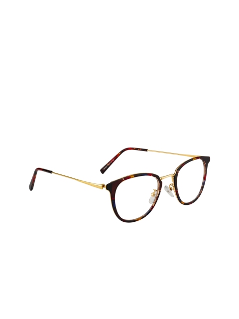 

Ted Smith Unisex Maroon & Gold-Toned Full Rim Square Frames TSL-TR-9341_C62