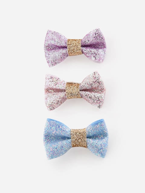 

Toniq Kids Girls Set of 3 Blue & Pink Glitter Embellished Alligator Hair Clip