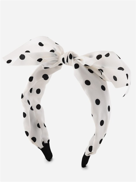 

Toniq Kids Girls White & Black Polka Dot Hairband