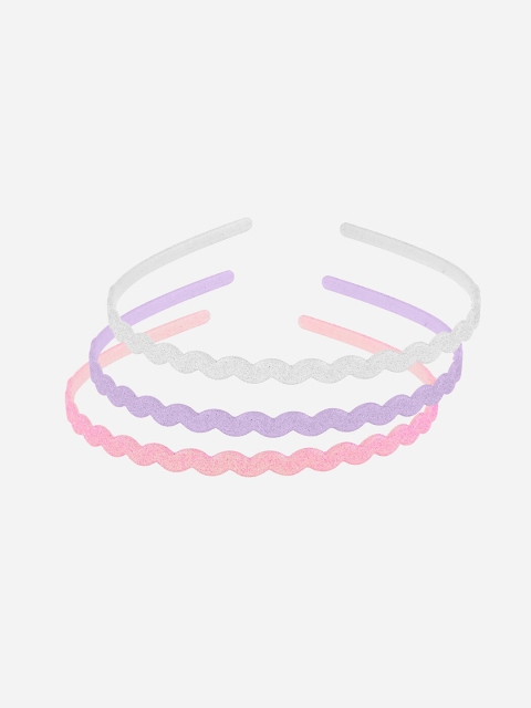 

Toniq Kids Girls Set of 3 Pink & Purple Glitter Hairband