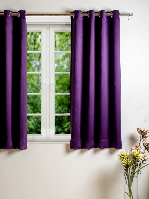 

SHIVANAA HOMES Purple Black Out Window Curtain