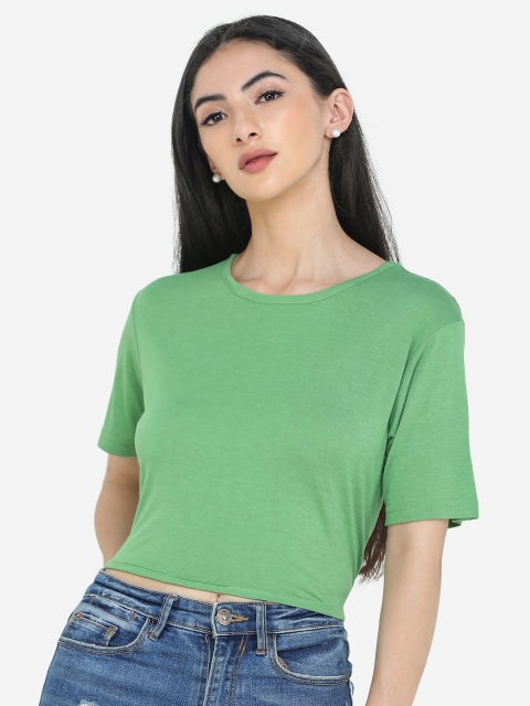 

DECHEN Green Styled Back Crop Top