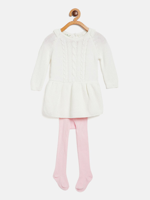 

JWAAQ Girls White & Pink Top with Leggings