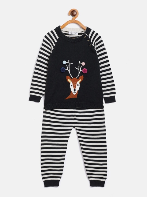 

JWAAQ Kids Black & White Pure Wool Top with Leggings