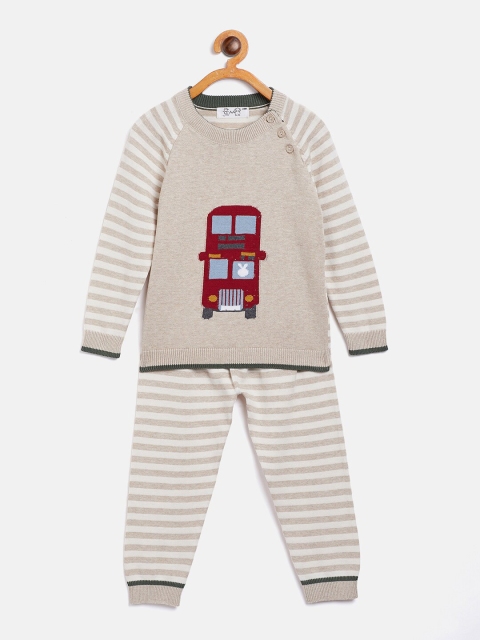 

JWAAQ Kids Beige & Red Pure Wool Top with Leggings