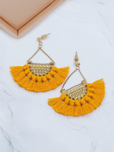 

Bellofox Woman Orange Contemporary Tassel Earrings
