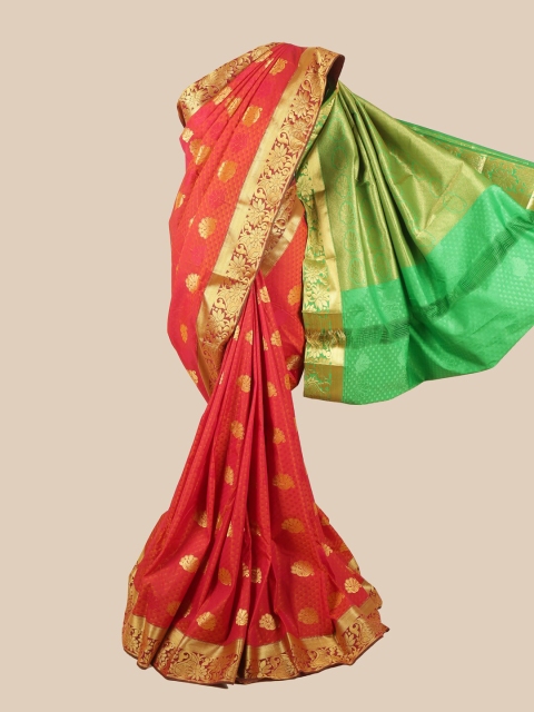 

Pothys Red & Green Floral Zari Saree