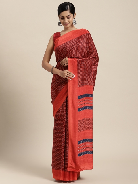 

Rajesh Silk Mills Red Printed Saree