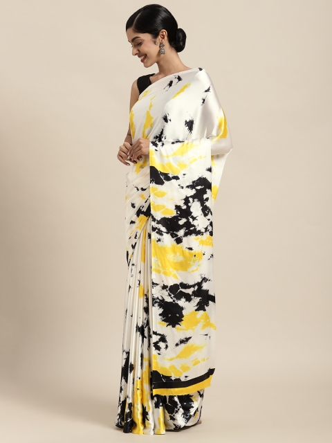

Rajesh Silk Mills White & Black Printed Saree