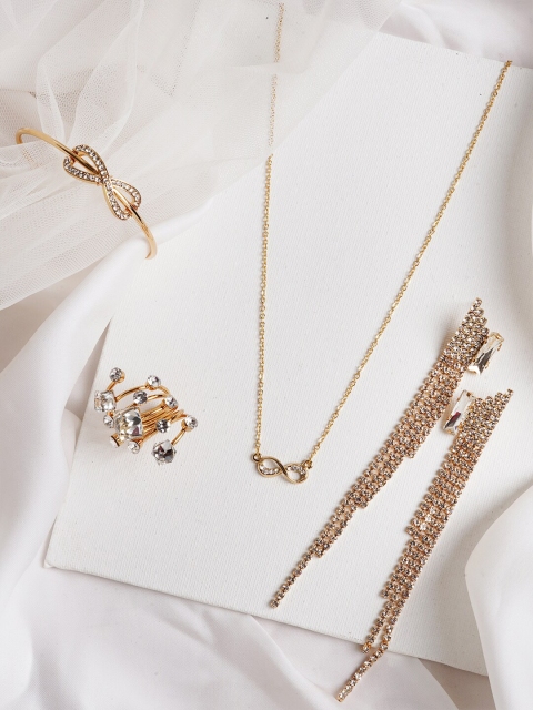 

JOKER & WITCH Gold-Toned Stone-Studded Jewellery Set
