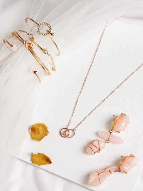 

JOKER & WITCH Woman Rose Gold-Toned Rosa Pink Jewelry Set