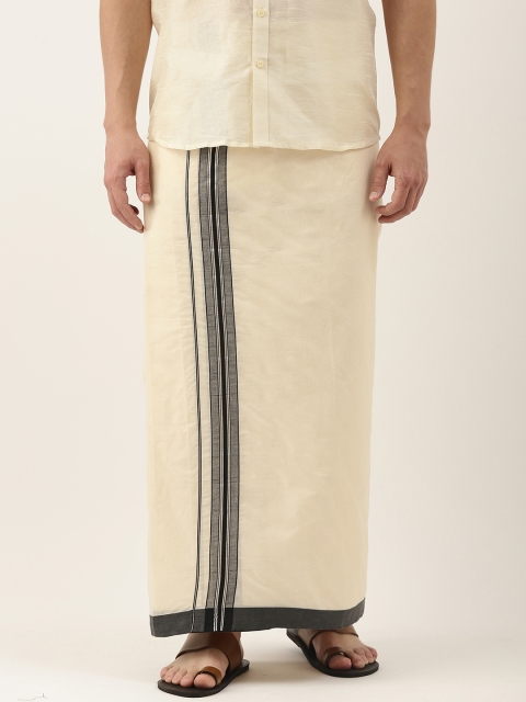 

Thangamagan Men Off-White Cotton Fancy Border Dhoti