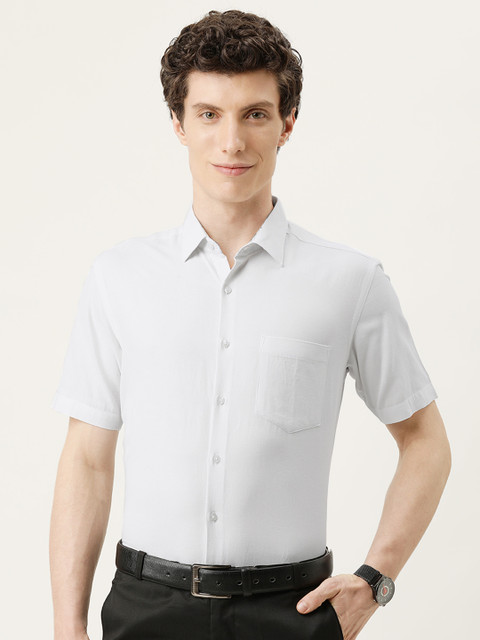 

IVOC Men White Opaque Formal Shirt