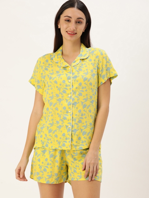 

Bene Kleed Women Yellow Printed Night suit