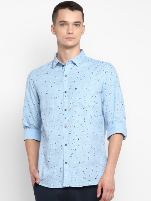 

Turtle Men Blue & White Floral Printed Slim Fit Casual Shirt