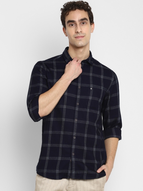 

Turtle Men Blue Slim Fit Windowpane Checks Opaque Checked Casual Shirt