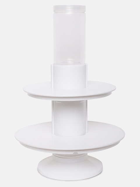 

FineDecor White Plastic 2 Layer Surprise Cake Stand 8 inch & 10 inch