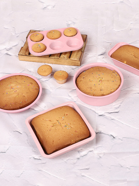 

FineDecor Pink 5 Pieces Premium NonStick Coating Bakeware Set
