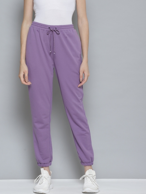 

Femella Women Purple Solid Track Pants