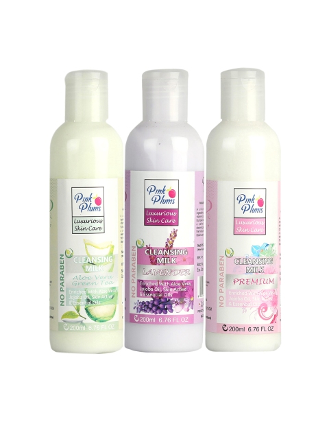 

Pink Plums Set of 3 Aloevera Lavender Premium Cleansing Milk, Multi