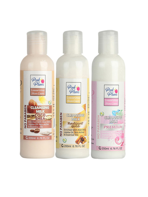 

Pink Plums Set of 3 Cocoshea Gold Premium Cleansing Milk, Multi
