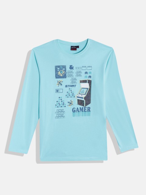 

Gini and Jony Boys Blue & White Pure Cotton Graphic Print T-shirt