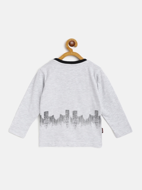 

Gini and Jony Boys Grey Melange & Yellow Statue of Liberty Print T-shirt