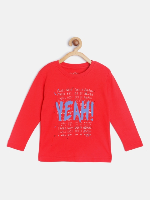 

Palm Tree Boys Red & Blue Pure Cotton Typography Print T-shirt