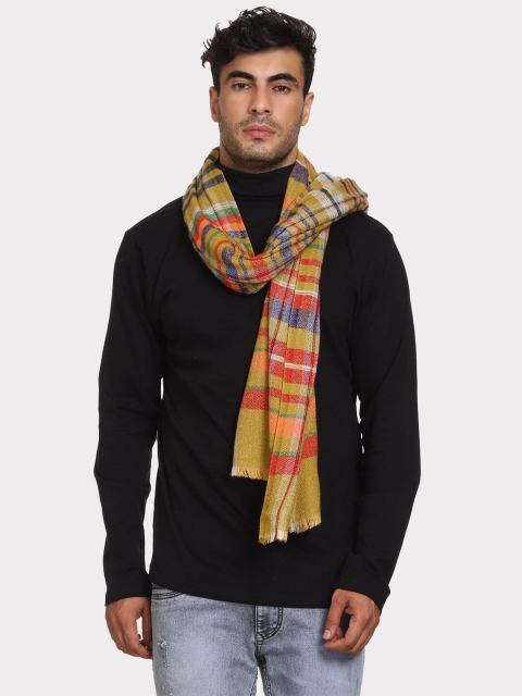 

WEAVERS VILLA Men Mustard & Red Striped Stole