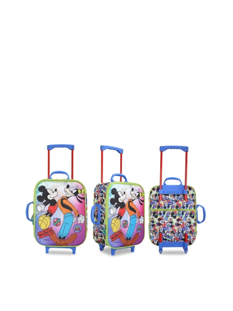 

Disney Boys Multicolored Pack of 3 Mickey Mouse and Goffy Trolley Cabin Bag, Multi