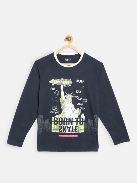 

Gini and Jony Boys Black & Yellow Printed T-shirt