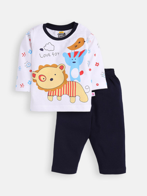 

AMUL Kandyfloss Unisex Kids Navy Blue Pure Cotton Graphic Night Suit