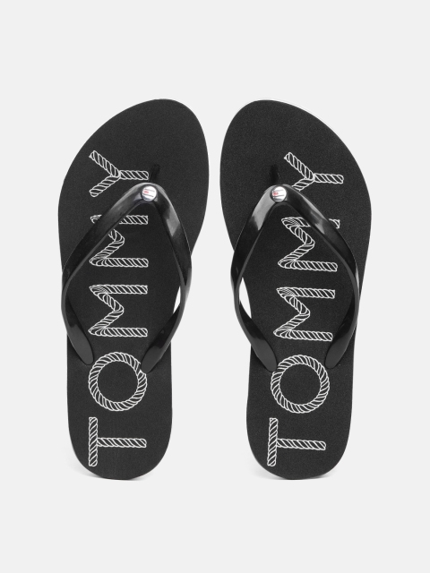 

Tommy Hilfiger Women Black Printed Thong Flip-Flops