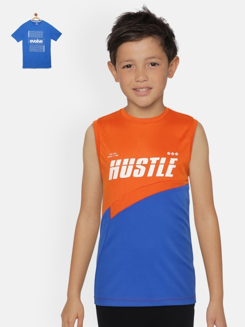 

HRX By Hrithik Roshan U-17 Boys Pack of 2 Printed T-shirts, Orange