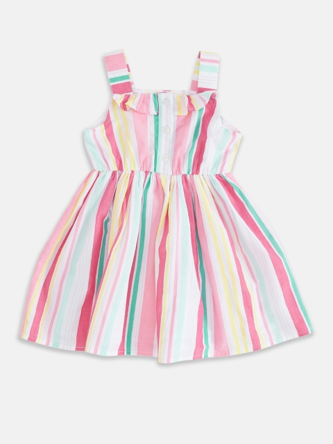 

Pantaloons Baby Girls Multicolored Striped Dress, Multi
