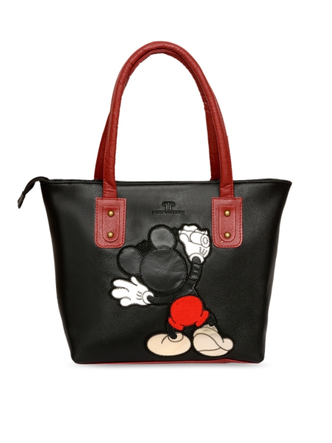 

Pink Potato Woman Black Mickey Mouse Structured Shoulder Bag