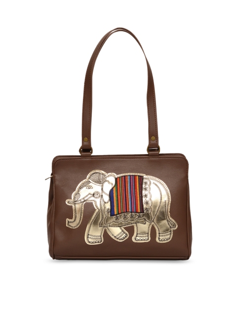 

Pink Potato Woman Brown Animal Print Structured Shoulder Bag