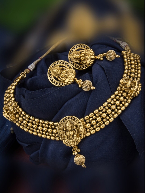 

Alankruthi Gold-Plated Beaded Temple Jewellery Set
