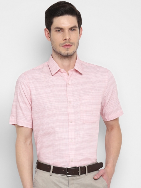 

Turtle Men Pink Horizontal Stripes Opaque Striped Formal Shirt