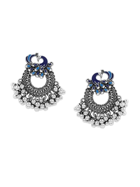 

Anouk Silver-Toned Peacock Shaped Drop Earrings
