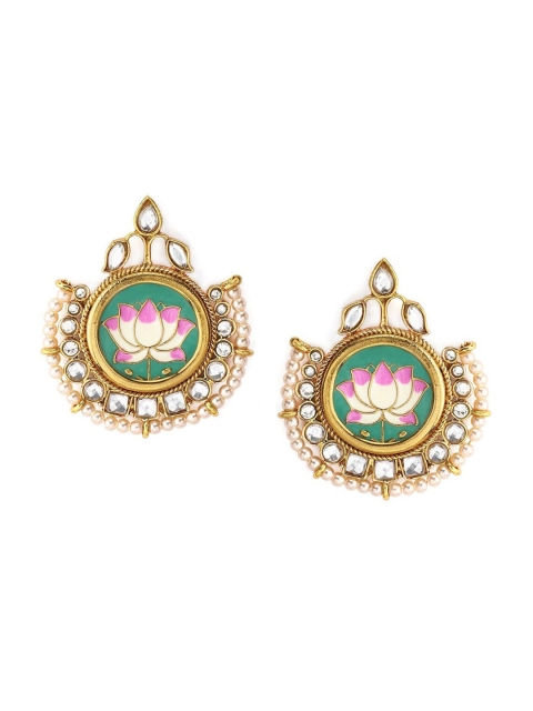 

Anouk Gold-Toned & Green Classic Drop Earrings