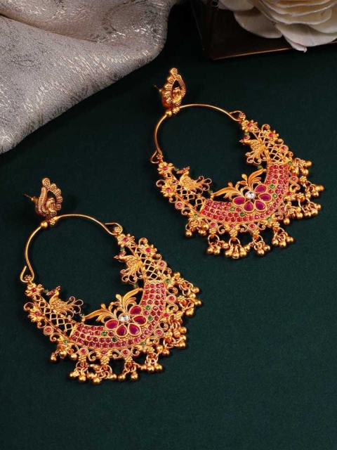 

Anouk Gold-Toned & Pink Gold Plated Handcrafted Classic Drop Earrings