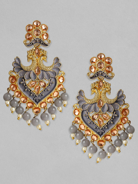 

Anouk Gold-Toned & Grey Classic Drop Earrings