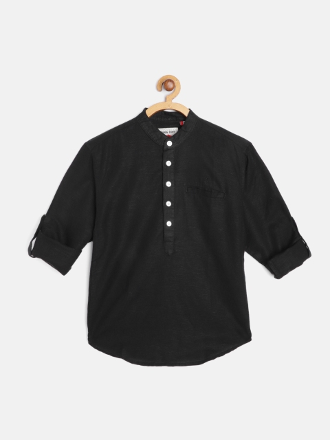 

Gini and Jony Boys Black Solid Casual Shirt