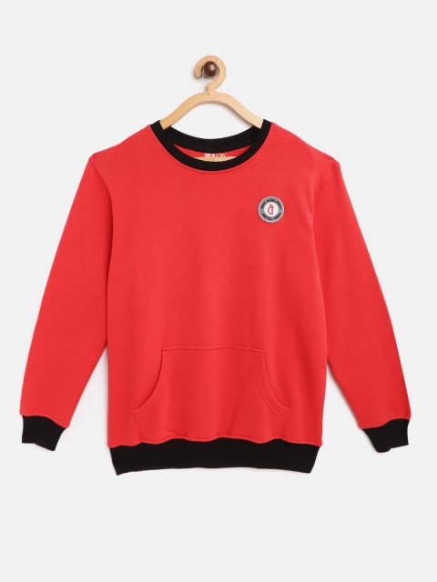 

Gini and Jony Boys Red & Black Solid Pure Cotton Sweatshirt