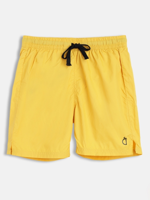 

Gini and Jony Boys Yellow Solid Mid-Rise Shorts