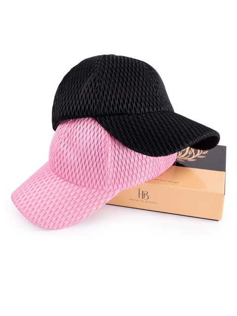 

BANGE Unisex Set Of 2 Pink & Black Baseball Cap