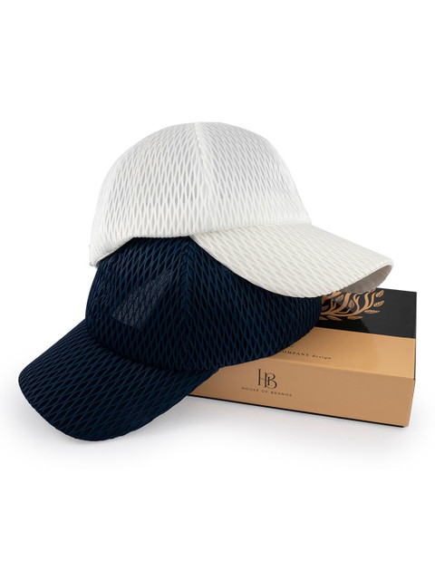 

BANGE Unisex Set of 2 Navy Blue & White Baseball Cap